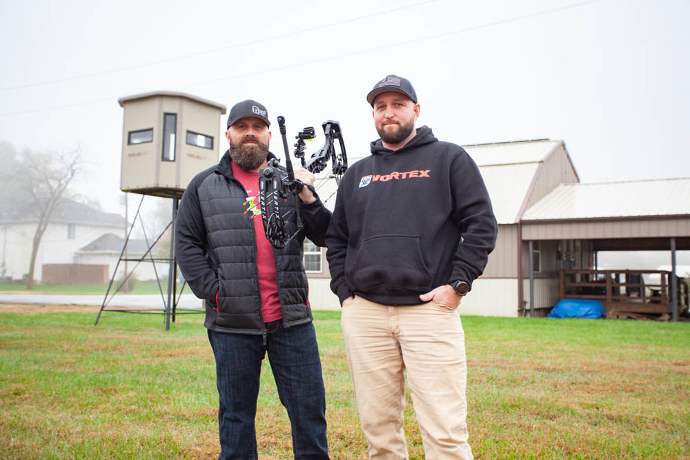 HEAD HUNTERS: Jeff DeCarlis, left, and Brian Austin, co-owners of Quest Hunt, plan to expand the company’s whitetail deer hunting tournament into Illinois and Kansas next year.